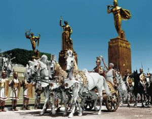 Fanfares on various types of horns accompanied a triumphal procession.