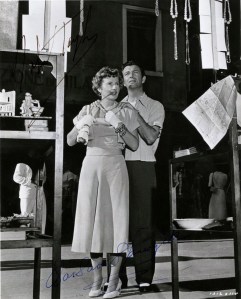 In Italy with Barbara Stanwyck, 1950.