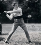 He also plays baseball-in costume on the set.